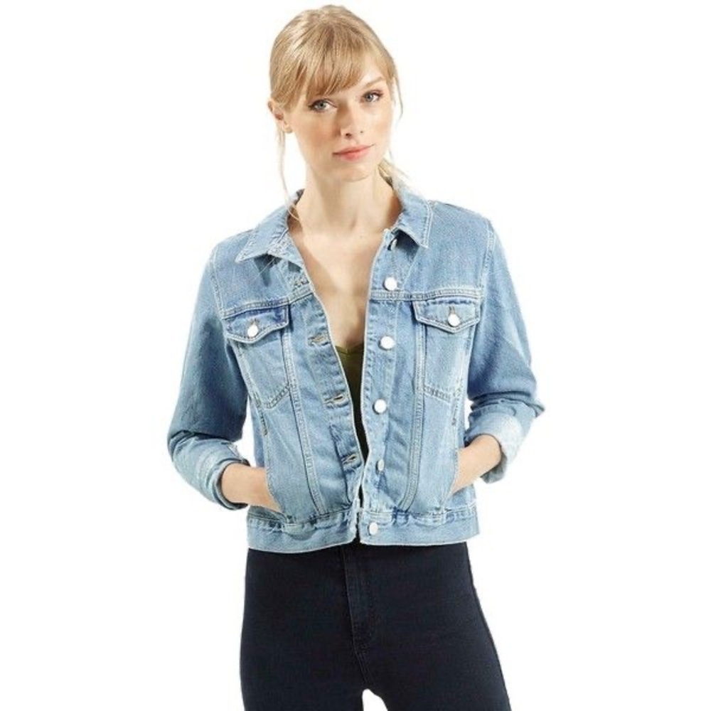 Topshop Light Blue Denim Jacket - Soft Blue Jean